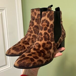 Cheetah Fur Chelsea Boots Nine West Size 6